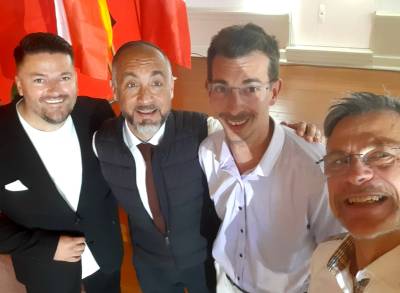 Mariusz Przyszlak (Ratsvorsitzender Cz?uchow) Jérôme Pasco (Bürgermeister Conche), Christian Kaiser